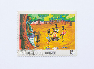 Guinea Republic Postage Stamp. circa 1968. little geniuses of mount nimba