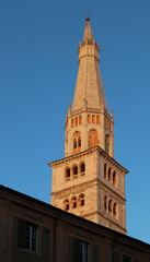 Fototapeta na wymiar Tower of Ghirlandina, Modena, Emilia-Romagna, Italy, romanesque architecture