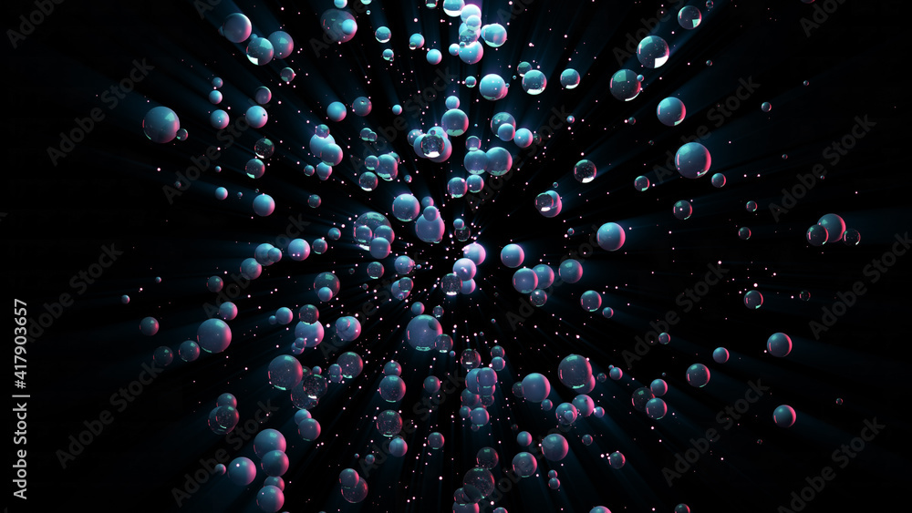 Aufkleber abstract background. spheres particles. 3d rendering. concept art.