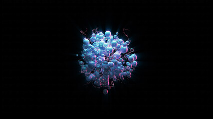 Fototapeta premium Abstract background. Spheres particles. 3D rendering. Concept art. 