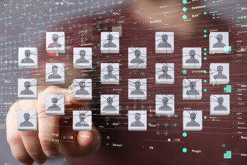 Abstract network of physical devices on the Internet using a network connection with statistics...