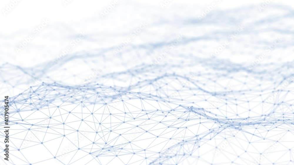 Poster dynamic wave with many dots. abstract motion background of dots. technology or science. 3d rendering