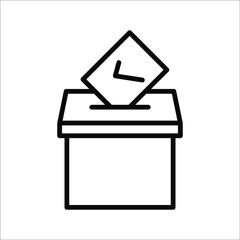 Hand voting ballot box icon, Election Vote concept, Vector illustration on white background. color editable