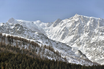 The Monte Rosa mountain seen from Macugnaga