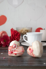 Fototapeta na wymiar Valentine's Day Chocolate Hearts