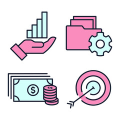 Set of Business and finance icon. Business pack symbol template for graphic and web design collection logo vector illustration