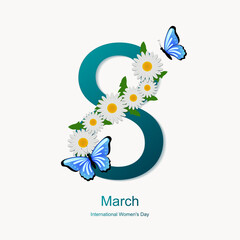 International womens day background. Template for cards and invitations