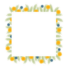 Square frame with spring flowers