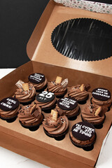 chocolate cupcakes sprinkled with sweets