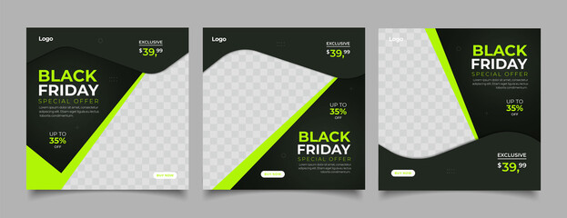 black friday sale discount social media post template.