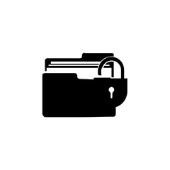 Digital folder lock icon vector
