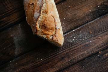 baguette on a wooden background