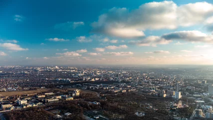 Foto op Canvas Aerial Kharkiv city center cityscape with epic sky © Kathrine Andi