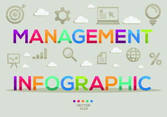 Creative (management infographic) Banner Word with Icon ,Vector illustration.