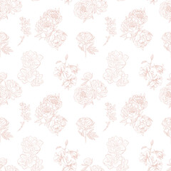 flowers and the moon in line style for tattoo, minimalist design cosmetics store, jewelry handmade, beauty salon, spa, print on clothes, delicate nude color