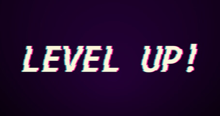 Obraz premium Level up, next to animation glitch effect