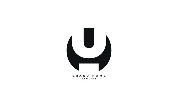 UH, HU, Abstract initial monogram letter alphabet logo design