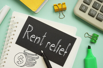 Rent relief is shown on the business photo using the text