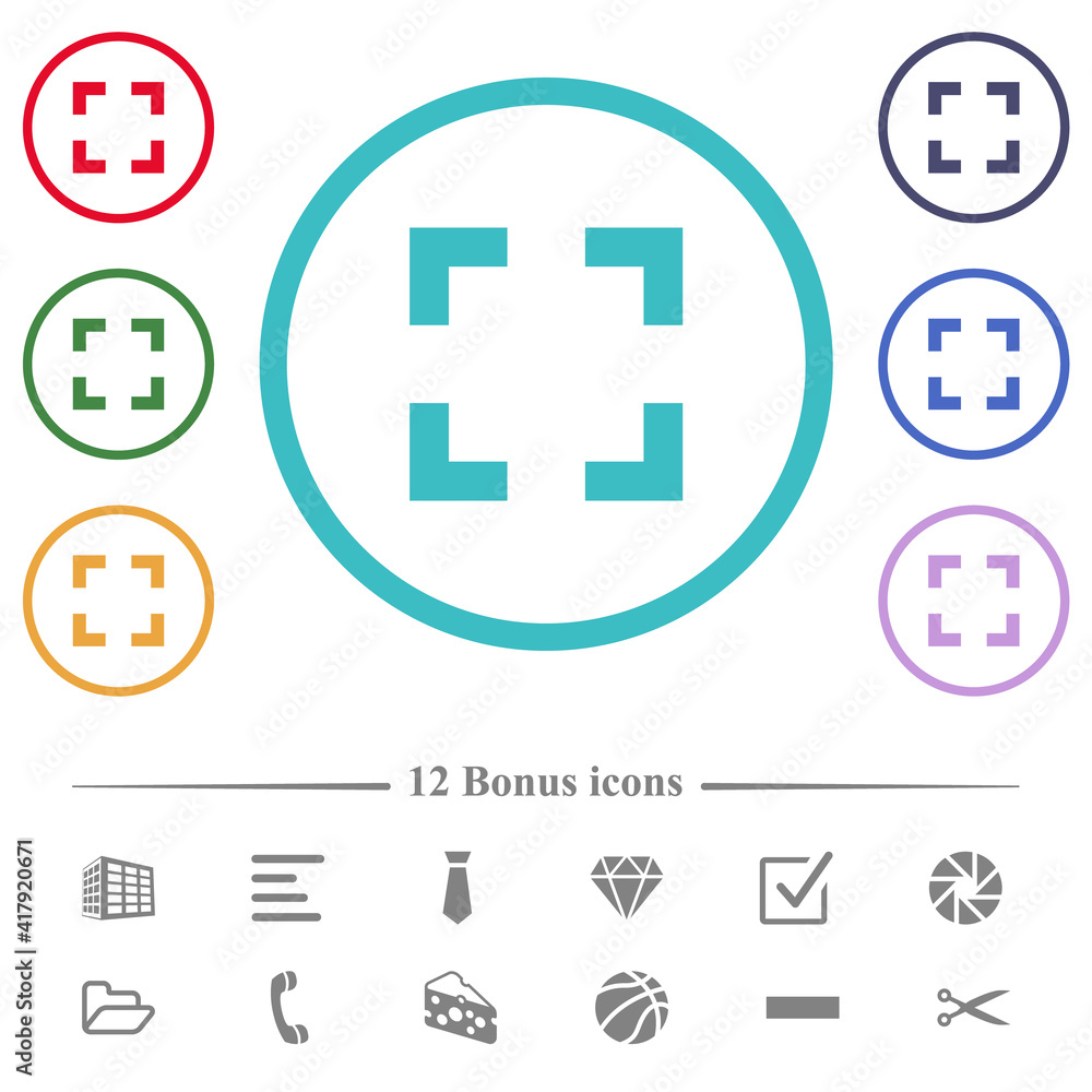 Aufkleber selector tool flat color icons in circle shape outlines