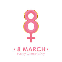 8th march international womens day female abstract symbol vector illustration EPS10