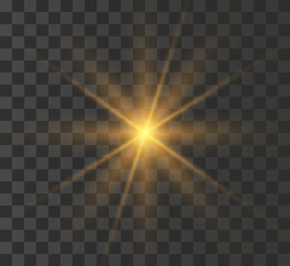  A bright yellow star explodes on a transparent background.
