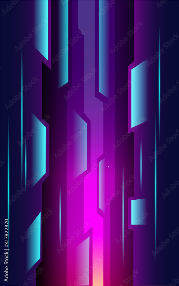 Poster street city of neon. vector abstract background in the style of cyberpunk. vector template for a ver