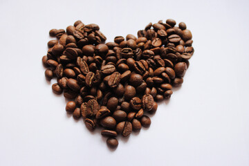 coffee beans heart love