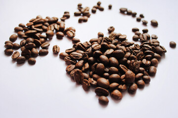 coffee beans heart love