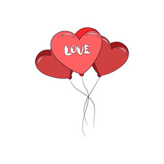 Isolated heart balloons. Valentines day - Vector illustration
