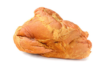A piece of smoked pork loin. Pork isolated on a white background.