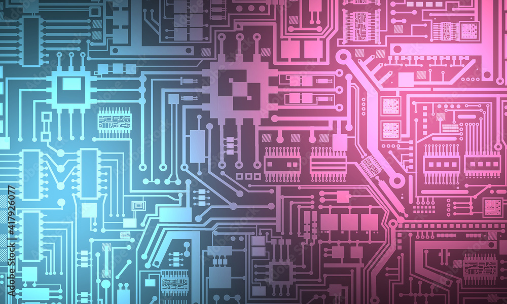 Poster abstract background circuit board. pcb concept. radio electronics and electronic components. manufac