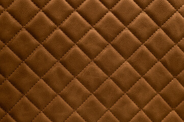 Naklejka premium Brown leather texture. Drawing with rhombuses.