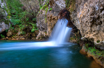 Malta waterfall is located on Tahtali Dam,Menderes,Izmir,Turkey