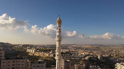 Mosque Tower minaret in Anata Refugees Camp, Jerusalem,aerial view
Drone view from east Jerusalem, close to pisgat zeev neighbourhood, Judean desert
