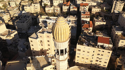 Mosque Tower minaret in Anata Refugees Camp, Jerusalem,aerial view
Drone view from east Jerusalem, close to pisgat zeev neighbourhood, Judean desert
