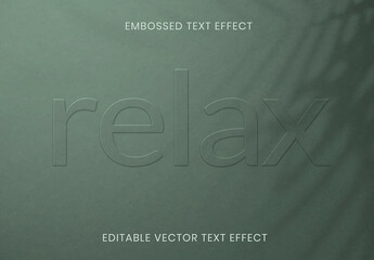 Word Embossed Text Effect Design on Green