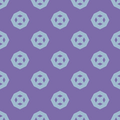 Simple vector abstract seamless pattern. Modern minimal geometric ornament with octagonal shapes. Stylish geometrical background in purple and blue color. Repeat design for decor, fabric, package