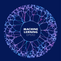 Artificial Intelligence data background. Machine learning technology. Network ai