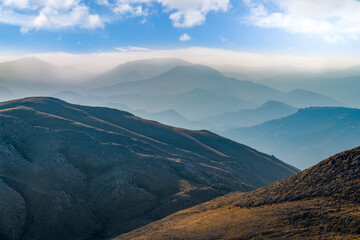 Fototapeta na wymiar Mountain range in Adiyaman city, Turkey. View of mountain from Nemrut