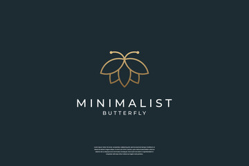 Minimalist elegant Butterfly logo design inspiration