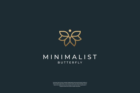 Minimalist elegant Butterfly logo design