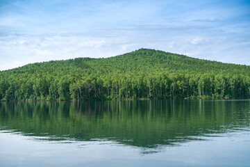 The landscape mountains seacoast yacht