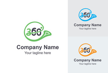 360 Number Logo Design Template 360  Logo Design