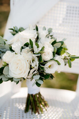 elegant wedding bouquet of fresh natural flowers