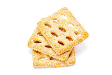 biscuit isolated on white background. cookie snack cut out