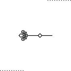 Ornamental filigree flourishes and thin divider vector icon in outline