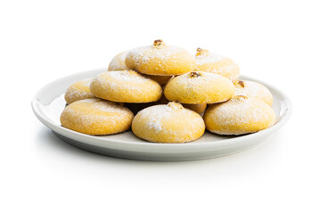 Cookies with chocolate cream. Sweet biscuits.