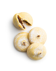 Cookies with chocolate cream. Sweet biscuits.