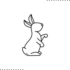 easter bunny vector icon in outlines