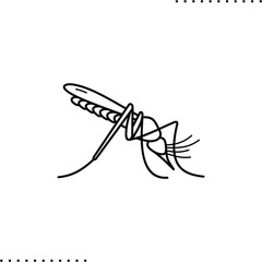 malaria mosquito, bloodsucker vector icon in outlines